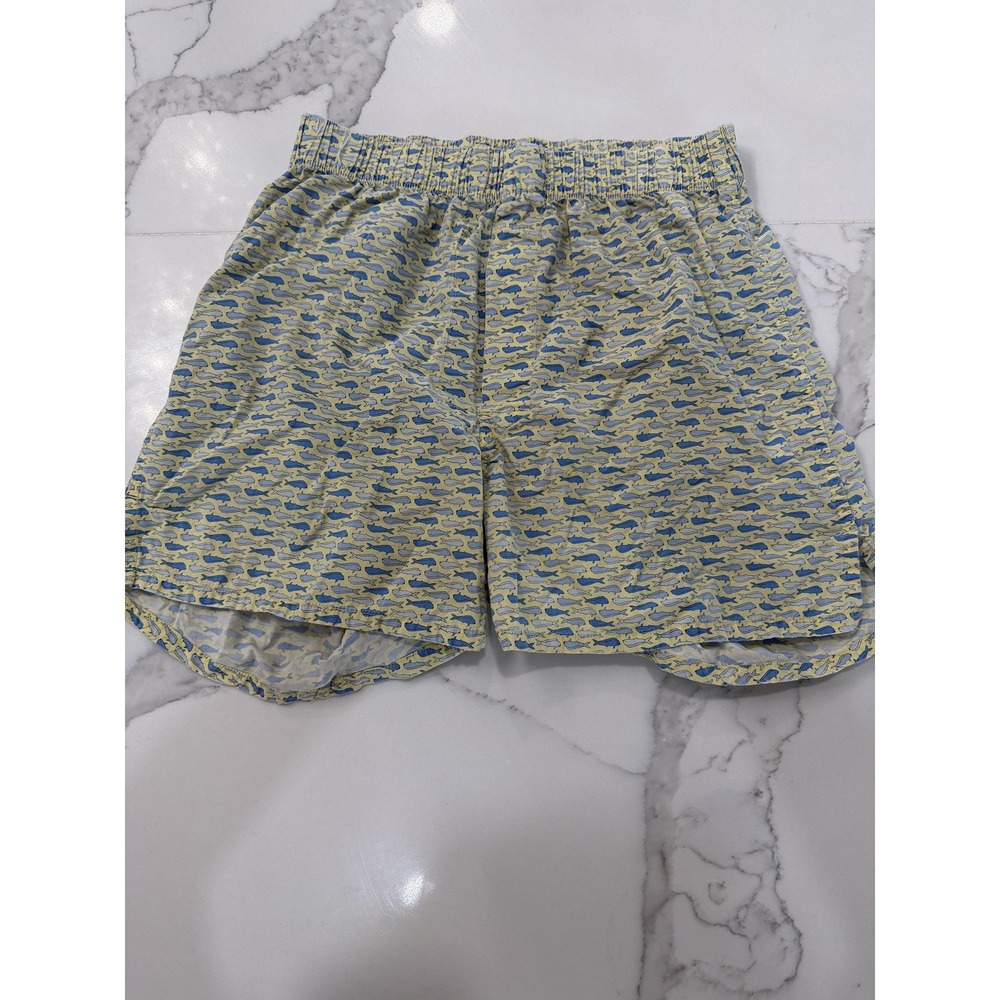 Vineyard Vines Boxer Shorts Mens Small Yellow Whale Print Cotton Underwear